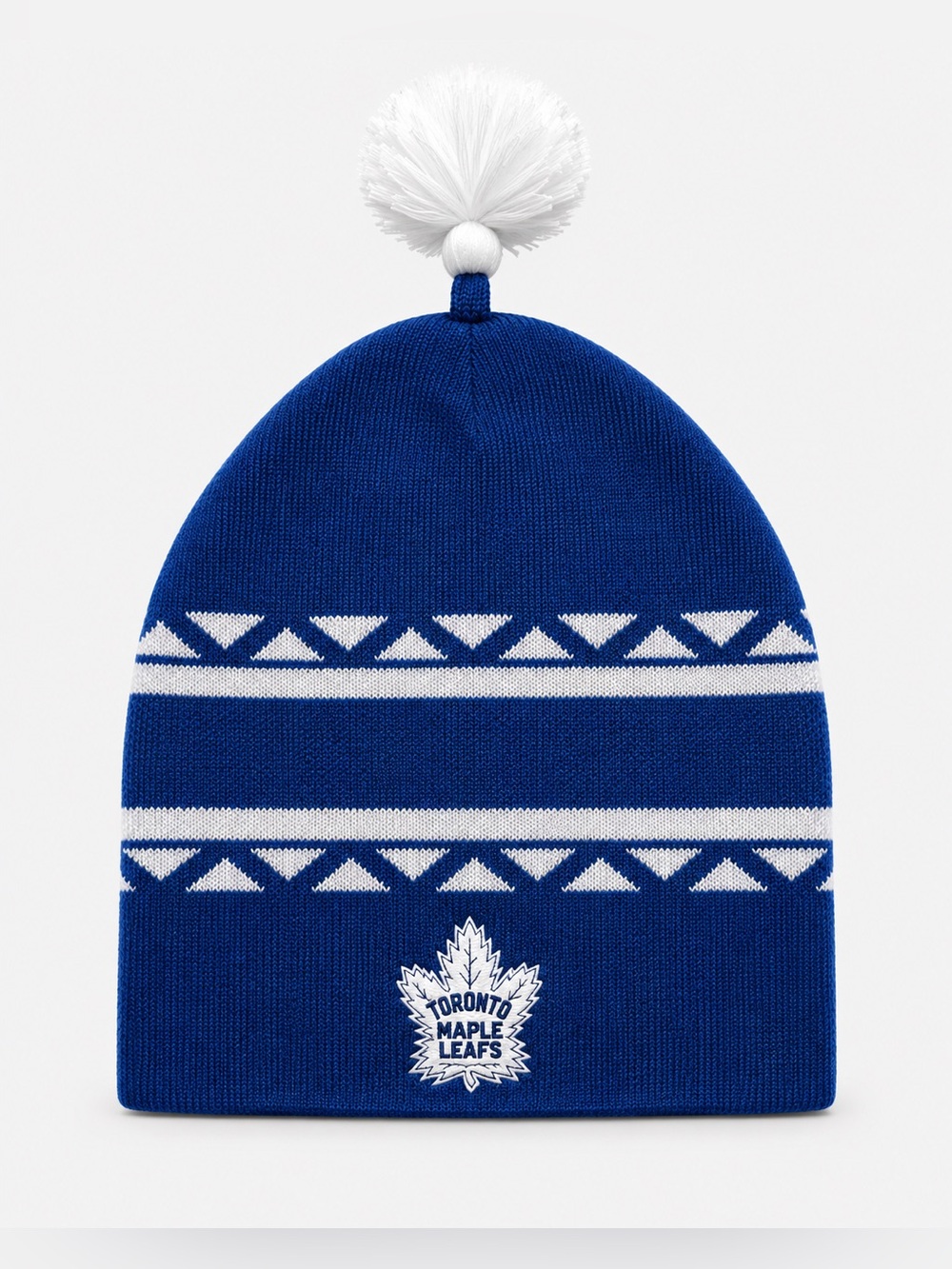 adidas Toronto Maple Leafs NHL Blue White Pom Knit Beanie One Size
